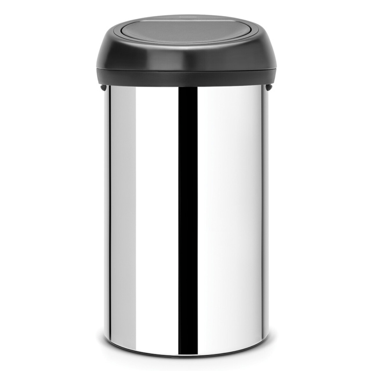 Cos de gunoi cu soft touch, Brabantia, Brilliant Steel, 60 L, 40x40x71 cm, otel, argintiu