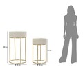 Set 2 masute inalte Wedding, Mauro Ferretti, 50x90 cm, 40x70 cm, lemn de pin/MDF/metal, crem/auriu