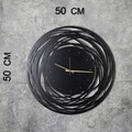 Ceas de perete, Lines, Metal, Dimensiune: 50 x 50 cm, Negru
