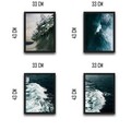 Set 4 tablouri decorative, Waves Set 2, PAL, Hartie, Multicolor