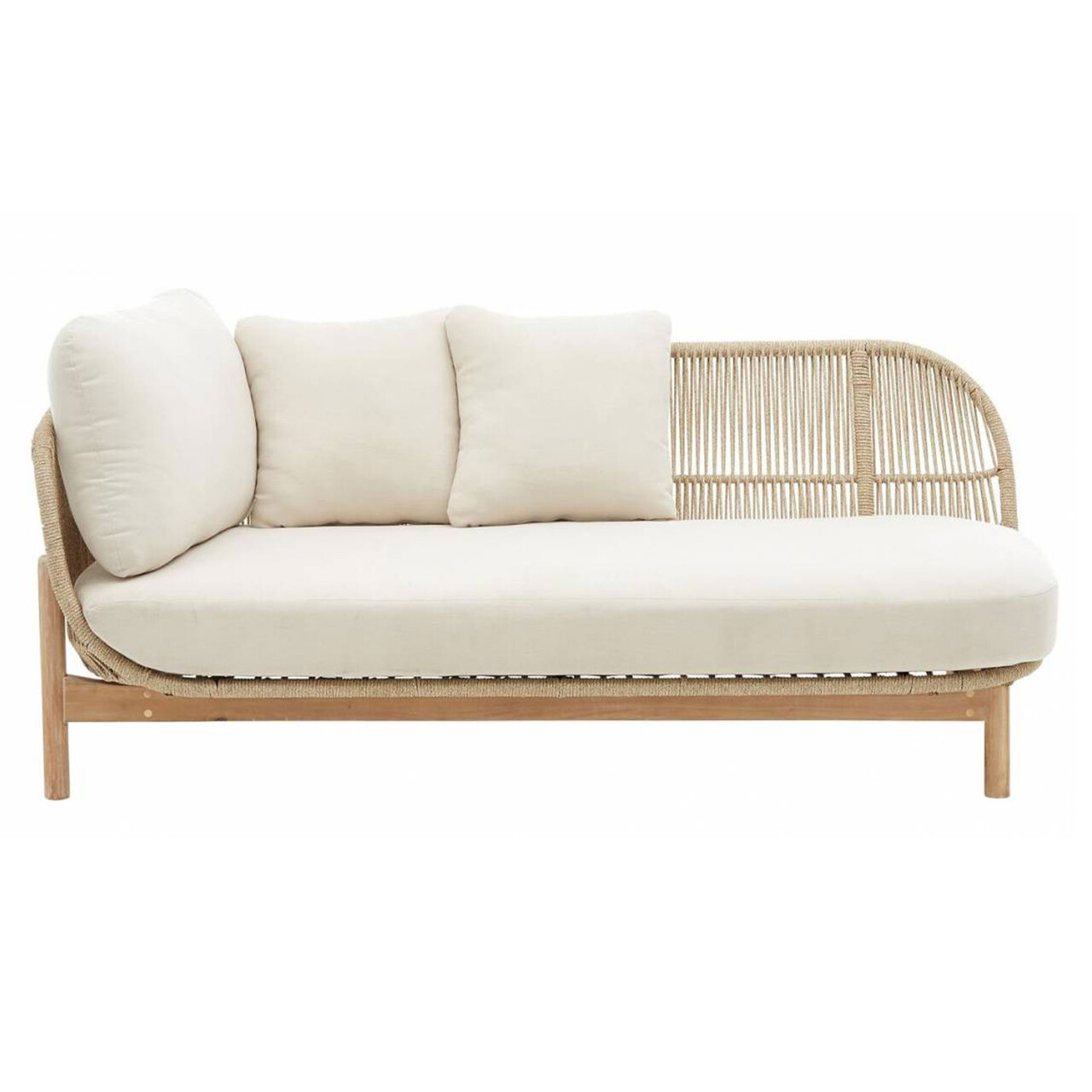 Sezlong Talara, 170.3x80.4x62.5 cm, aluminiu/lemn acacia, natur/bej