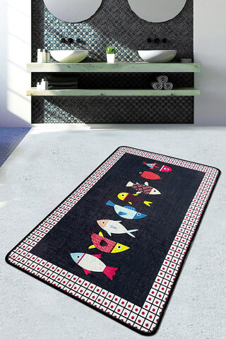 Covoraș de baie, chilai home, swing of fish djt (80 x 100), 80x100 cm, poliester, multicolor