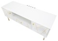 Comoda TV Luxy, Mauro Ferretti, 140x50x55 cm, lemn de pin, alb/auriu