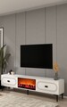 Comoda TV, Hanah Home, Weny Bohem Fireplace, 150x44.6x29.6 cm, PAL , Alb