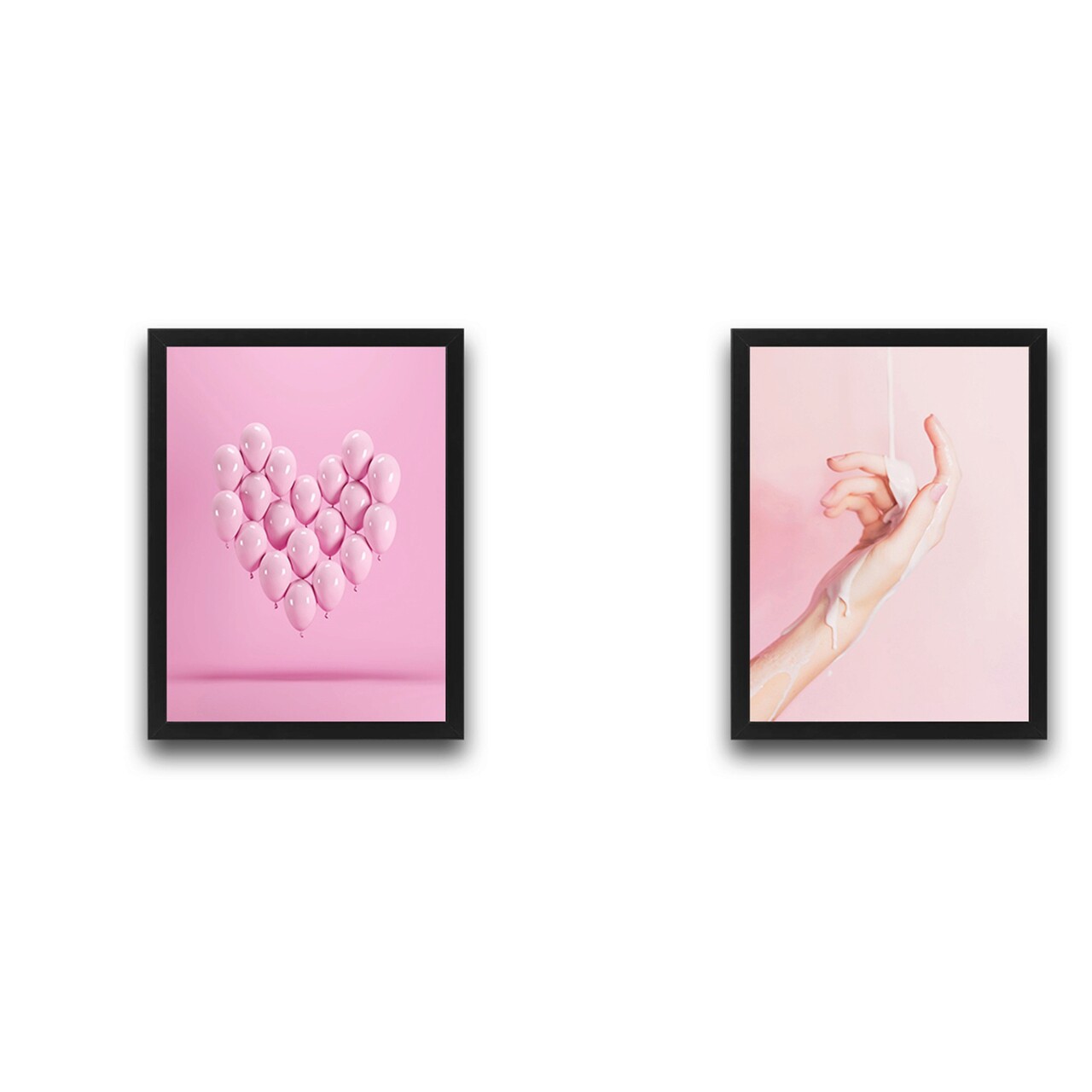 Set 2 tablouri decorative, Pink Balloon Set, PAL, Hartie, Multicolor - 1 | YEO