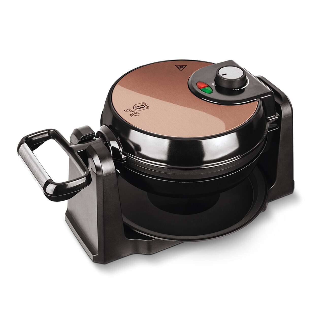 Aparat rotativ pentru vafe cu suport Berlinger Haus, Rose Gold, 1000W, 20.32 cm, roz/negru - imagine 3