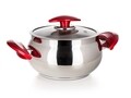 Oala cu capac Vista Red, Banquet, 22x13 cm, 5 L, inox/sticla