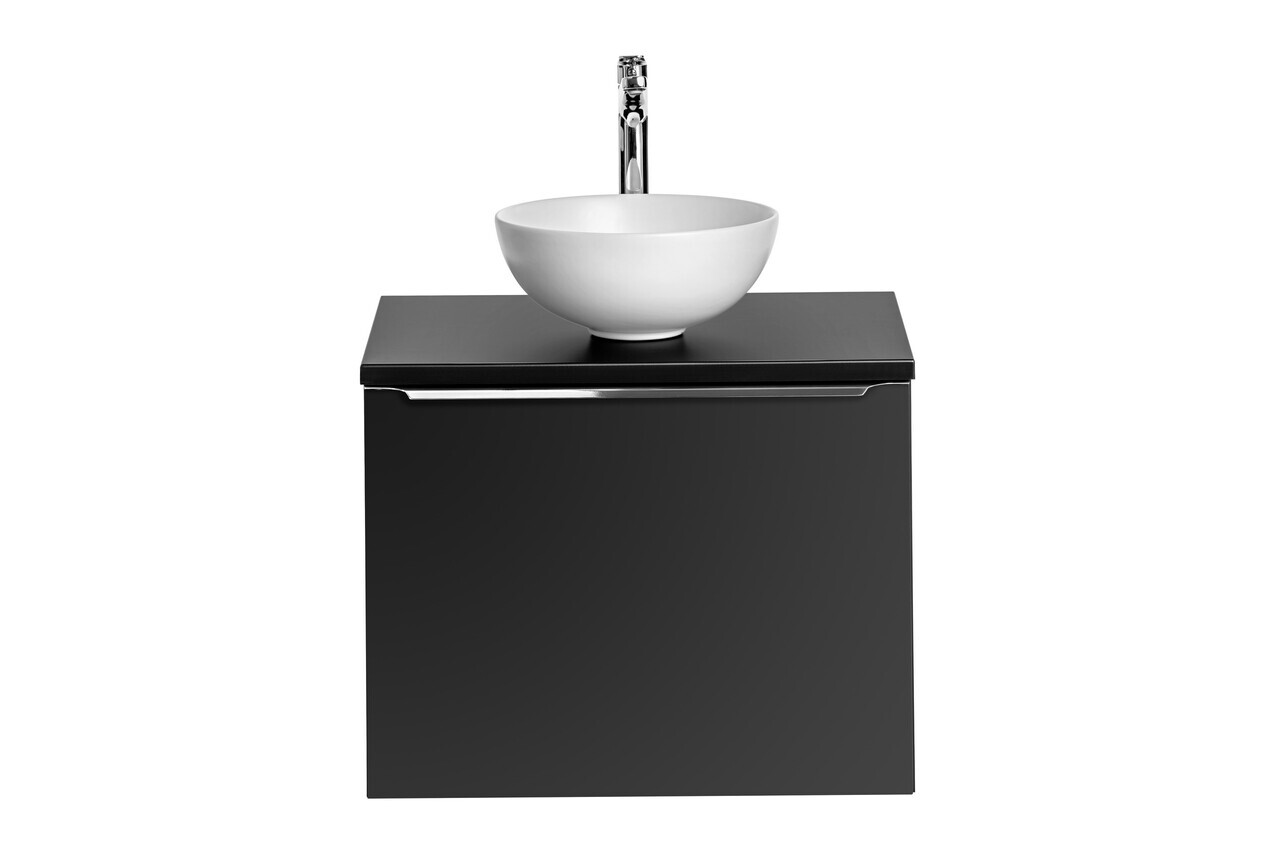 Set mobilier baie, dulap cu lavoar, 60 cm Domi, Santa Fe Black, Comad, MDF/PAL laminat, negru mat — imaginea 4