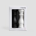 Set 2 rasnite pentru sare/piper Evron, Homla, 6x16 cm, plastic, alb/negru