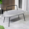 Bancheta Ina, Homla, 95x45x61 cm, catifea, gri deschis