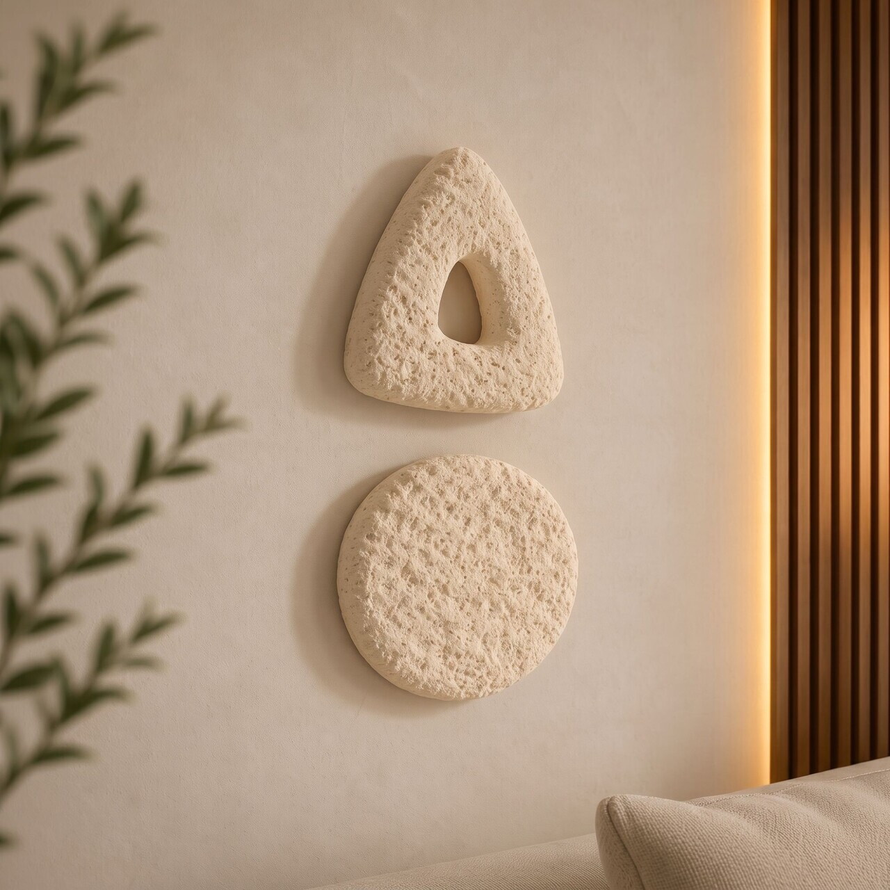 Set de accesorii decorative pentru perete, Myk3088, BETON CARBON, Dimensiunea obiectului 1: 19 x 23 cm, Aproape alb