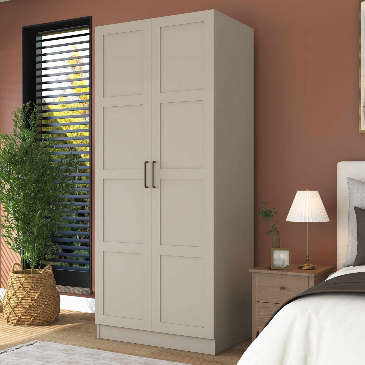 Dulap pentru haine, Hanah Home, BA273, 90x210x57.5 cm, Gresie