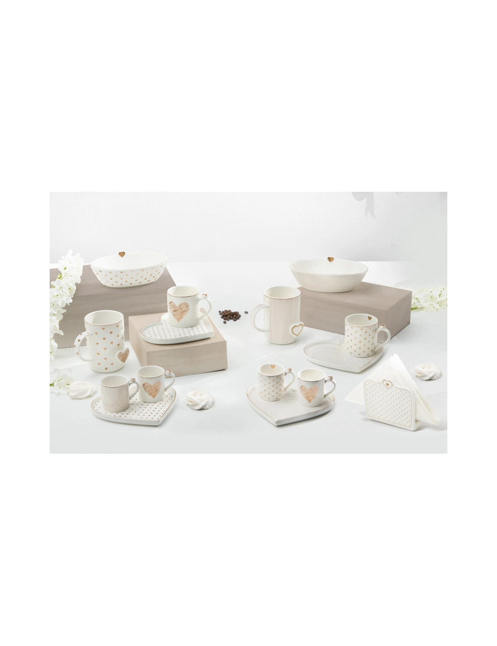 Bol, Amore Mio Righe, Brandani, 17.5x13x5 cm, 300 ml, portelan New Bone China - imagine 2