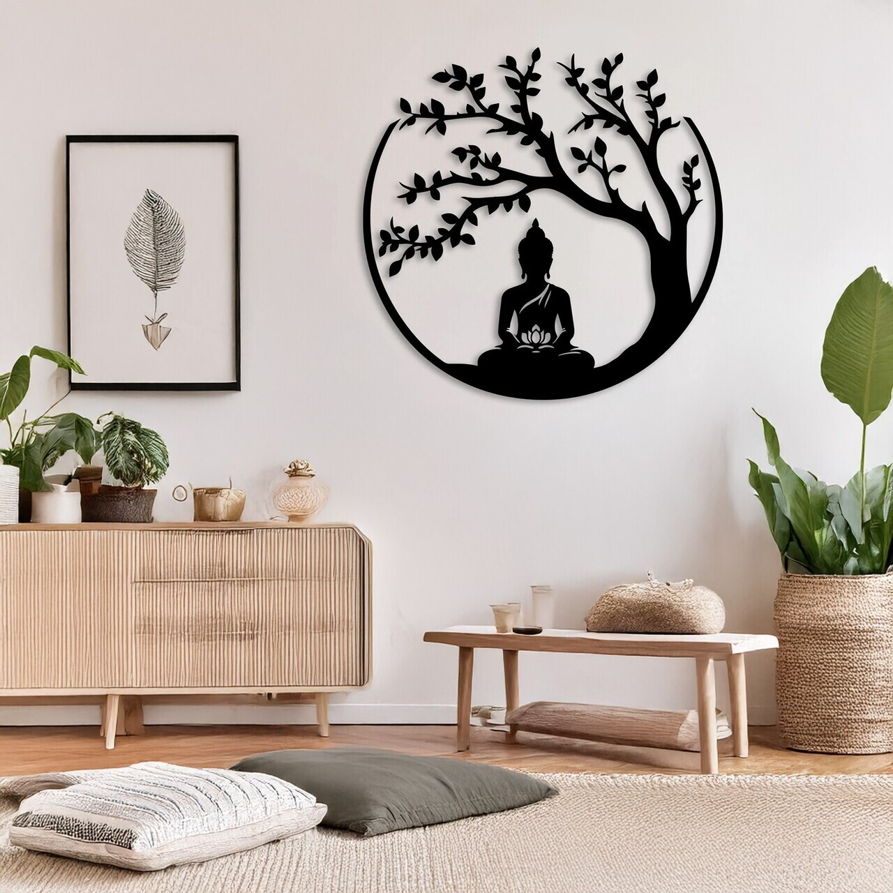 Decoratiune de perete, DCV-1079-MT, Dimensiune: 80 x 80 cm, Negru — imaginea 2