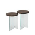 Set masute de cafea, Neostill, Serenity 2, Sticla temperata, Transparent/Nuc