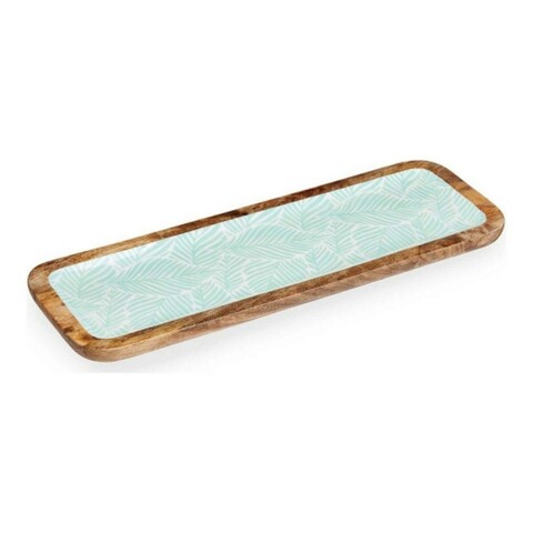 Platou decorativ / decoratiune pentru centrul mesei Leaf, Gift Decor, 45 x 15 cm, lemn/poliuretan
