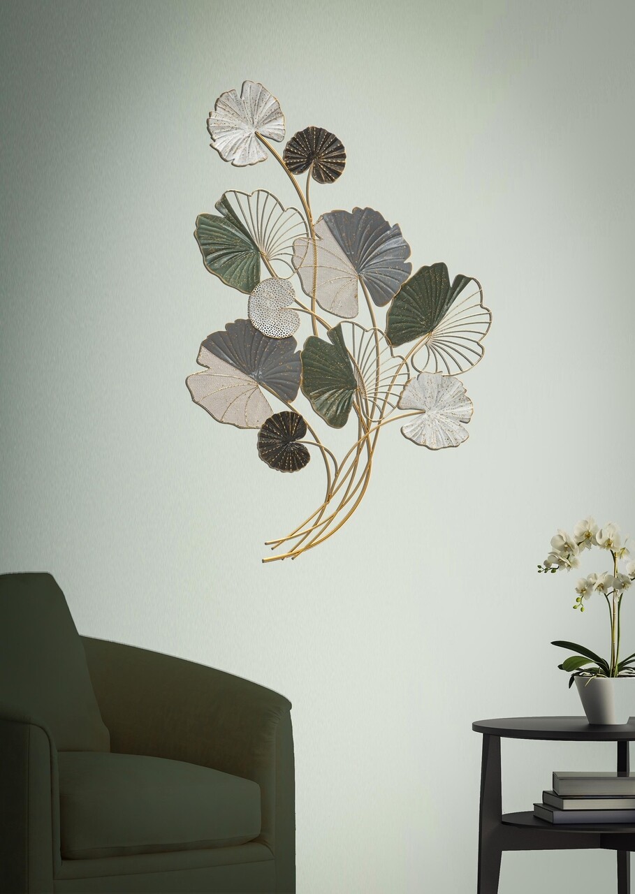 Decoratiune de perete 3D Lotus, Mauro Ferretti, 70.5x7.5x108.5 cm, fier