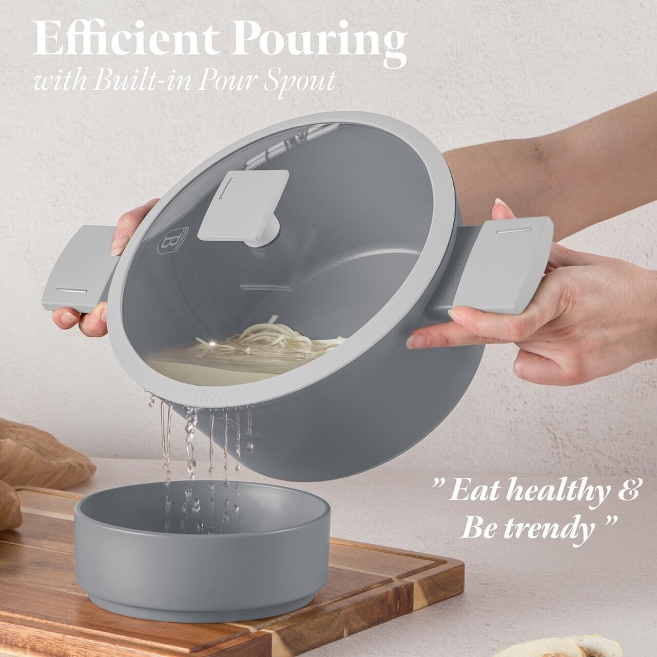 Set pentru gatit Berlinger Haus, Aspen, 15 piese, aluminiu forjat, gri mat - imagine 8