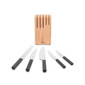 Set cutite cu suport, Brabantia, Profile, 36x12x10 cm, lemn/otel, natural