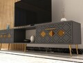 Comoda TV, Olivia, Dome, Antracit / Aur