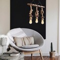 Lustra, Lustro, 521SHN3122, Lemn, Negru/Lemn