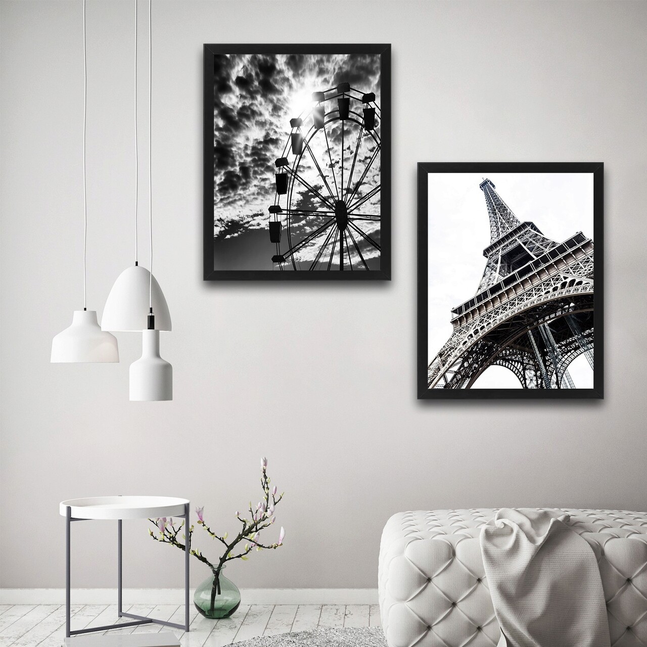 Set 2 tablouri decorative, Paris Set, PAL, Hartie, Multicolor