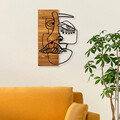 Decoratiune de perete, Alexix, 50% lemn/50% metal, Dimensiune: 34 x 3 x 50 cm, Negru / Nuc deschis