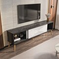 Comoda TV, Zena Home, Riso, Alb/Negru