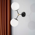 Lampa de perete Opviq Damar, 28x44 cm, 2 x E27, 40 W, alb/negru