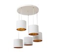Lustra ELTAP, Vespillo, 58x115 cm, 5xE27, 15W, otel/PVC, alb/auriu