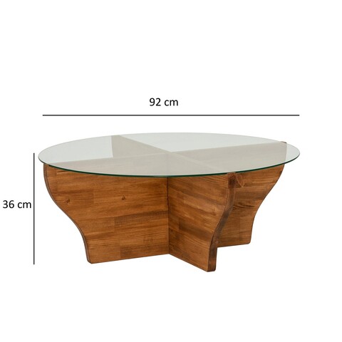 Masuta de cafea, Neostill, Amphora, 92x36x92 cm, Sticla temperata , Castan