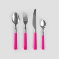 Set tacamuri pentru 4 persoane, 16 piese, Seashell, Homla, inox/plastic, roz