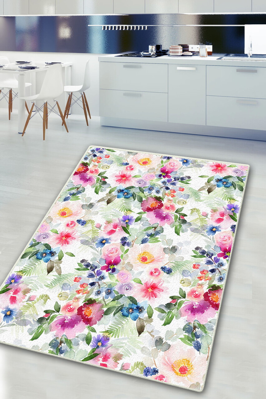 Covor, Blurry Roses Djt, 80x200 cm, Multicolor