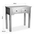 Consola cu 2 sertare Frye, Versa, 80 x 34.5 x 75 cm, lemn, argintiu