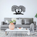 Decoratiune de perete, Love, metal, 65 x 43 cm, negru