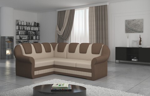 Coltar extensibil stanga 3 locuri ELTAP, LII-009, Lord II, 243x195x112 cm, lemn/poliester, bej deschis/maro