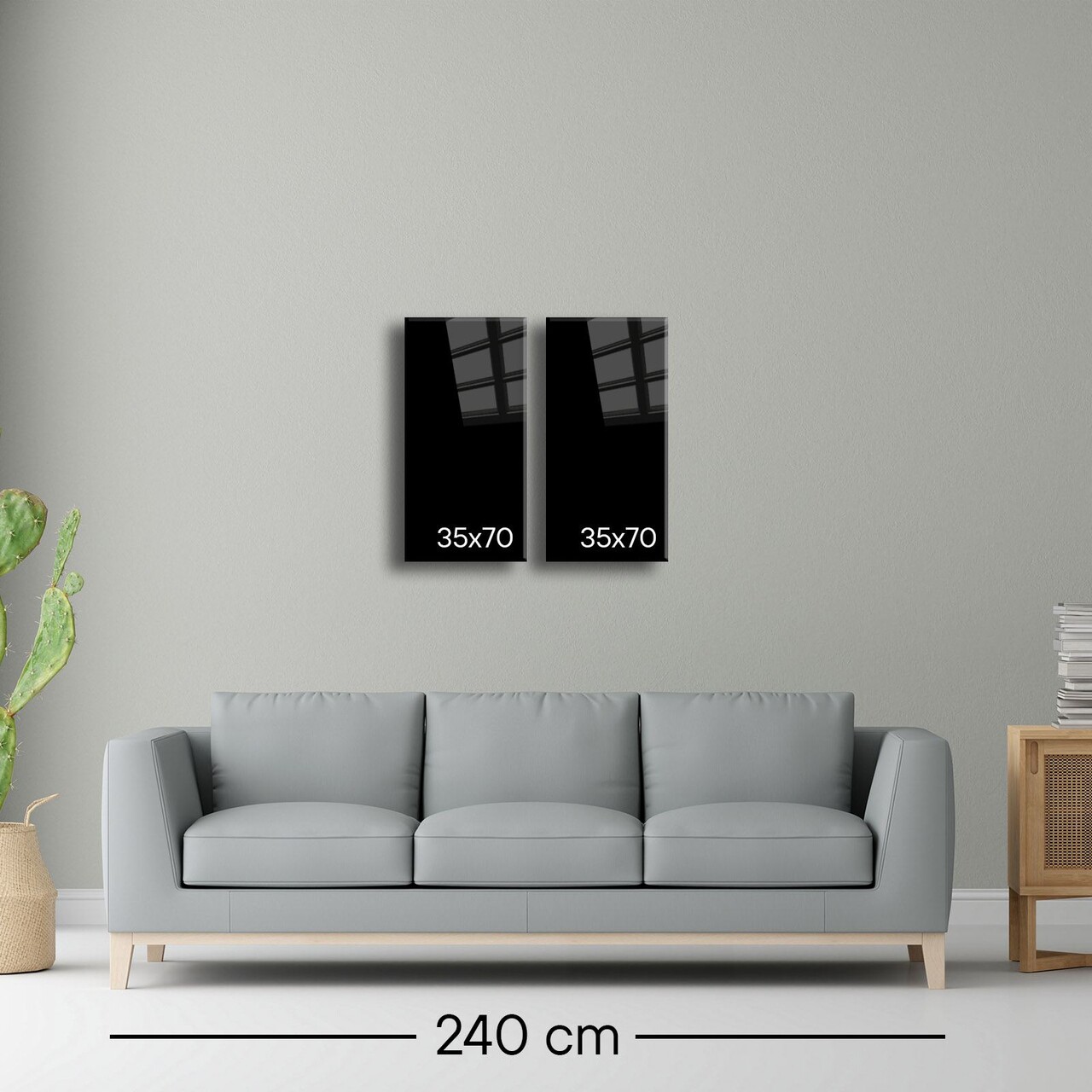 Set 2 decoratiuni de perete din sticla temperata, 2P3570Camtbl-001, Dimensiune: 35 x 70 cm (2 bucăți), Multicolor — imaginea 6