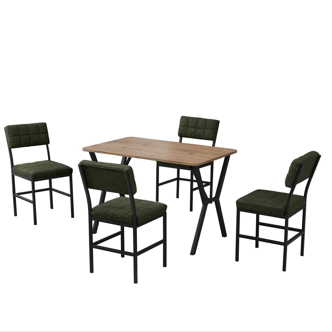 Set masa extensibila si scaune, Hanah Home, Dubai, Verde / Nuc - view 4