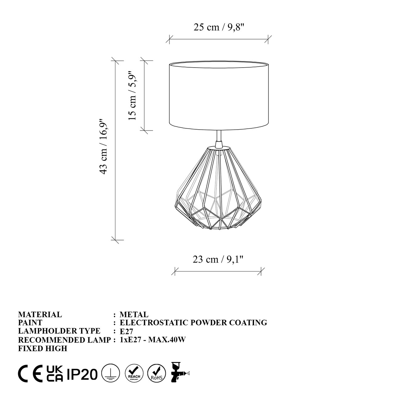 Set de lămpi de masă, Opviq, 892OPV2215, Auriu - imagine 7
