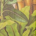 Decoratiune de perete Plants, Creaciones Meng, in/brad chinezesc, 55x75 cm
