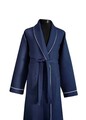 Halat de baie unisex, DC Home, Soho, 65% bumbac/35% poliester, Albastru inchis