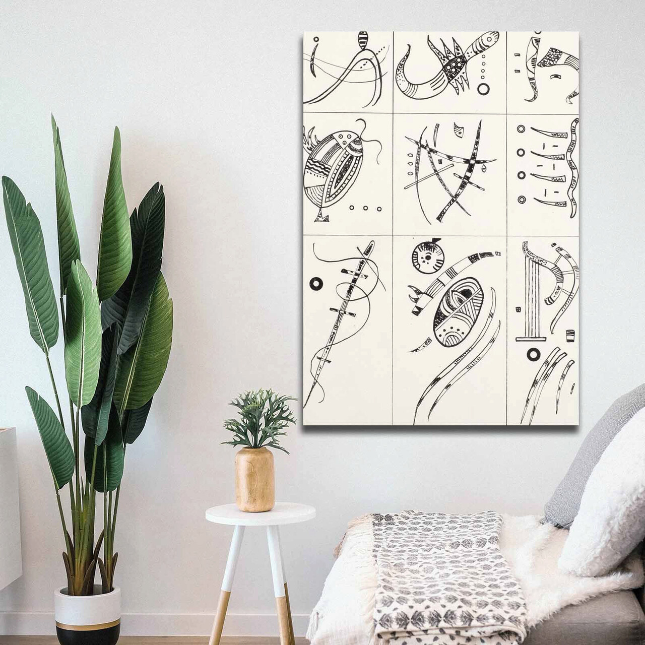 Tablou decorativ, 70100KANDINSKY010, Canvas, Lemn, Multicolor