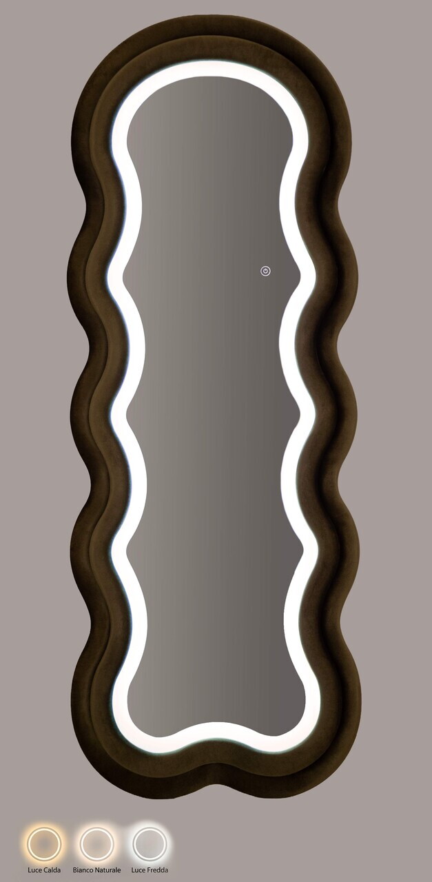 Oglinda de perete cu LED, Irregular Frame, Mauro Ferretti, MDF, 60x160 cm, verde — imaginea 5