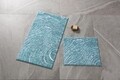 Set 2 covorase de baie Jungle, Confetti, 50x57 cm/57x100 cm, turcoaz