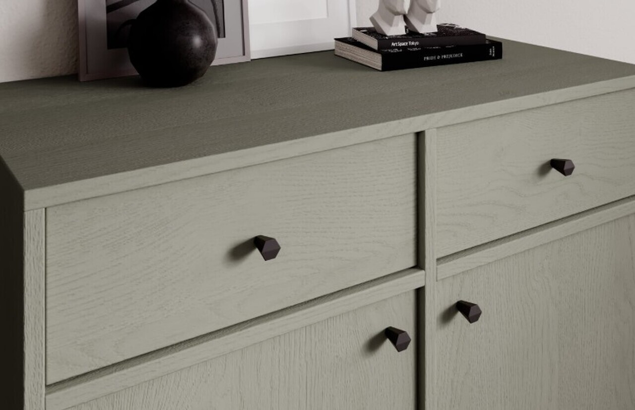 Comoda ADRK, Tili 2D 2S, 83.6x40.8x95 cm, PAL laminat, verde eucalipt — imaginea 6