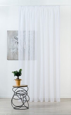 Perdea Mendola Interior, Voal crush, 300x260 cm, poliester, alb