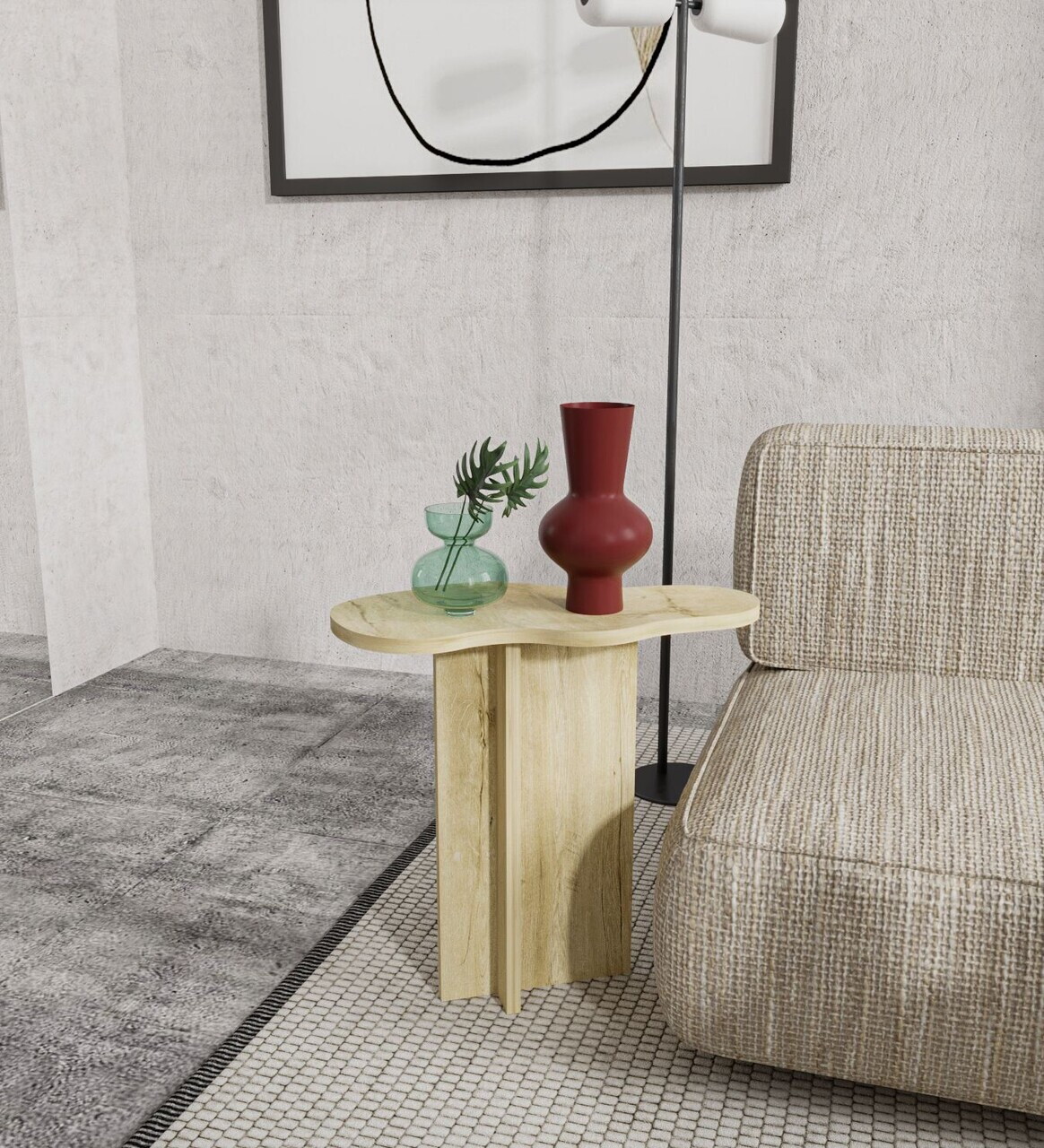 Masuta, Hanah Home, Messina, 54x51.8x22.8 cm, PAL MELAMINAT, Maro — imaginea 2