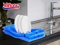 Scurgator de vase cu tava Vanora, 45 x 27 cm, plastic, albastru