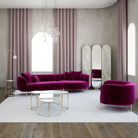 Coltar Macaroon, Ndesign, 273x106x70 Cm, Lemn, Fucsia