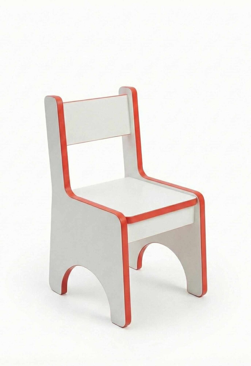 Scaun pentru copii, Hanah Home, Artmtkchr, 30x50x35 cm, Rosu/Alb - view 2